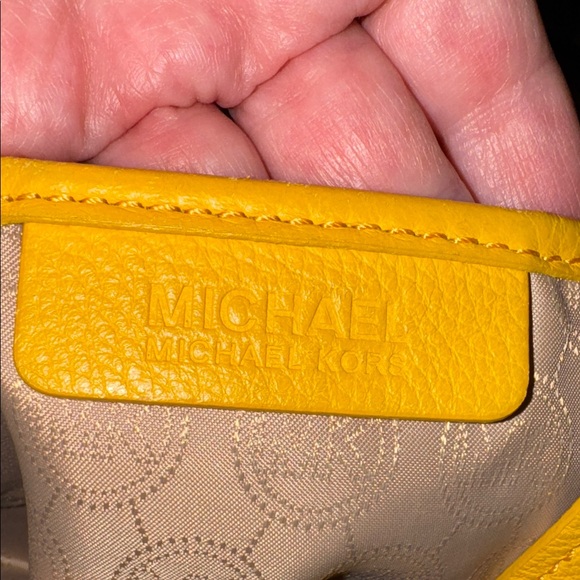 MICHAEL Michael Kors | Zinnia Maragold Yellow Pebbled Leather Satchel -EUC - Picture 9 of 16